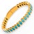 2020s Turquoise Teardrop Gemstone & Gold Bangle Bracelet For Sale - Image 5 of 8