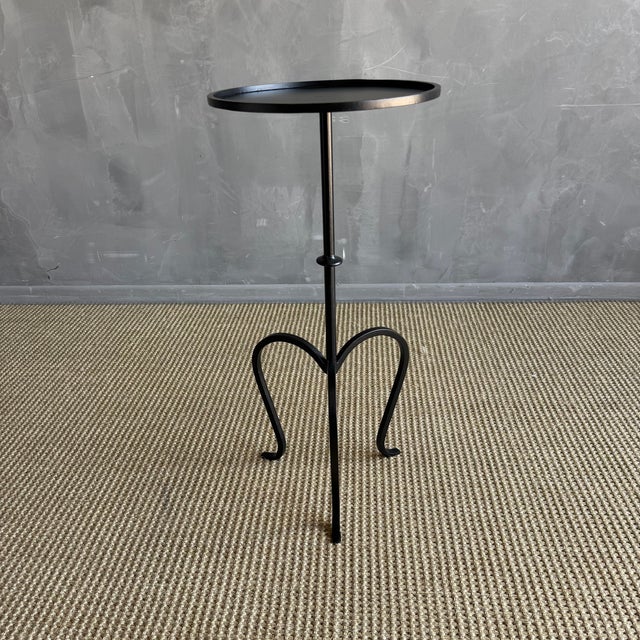 Cannes Table Brass Finish. Inspired by the antique version, this small drink table is forged iron with a small round table...
