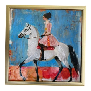 Equstrian Victorion Horse Rider Painting – Original Oil Art by Tatiana Duperault For Sale