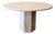 Vintage 1980s Round Travertine Dining Table With Hexagonal Pedestal Base For Sale