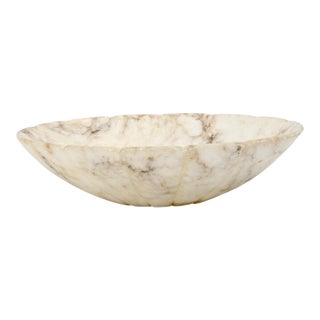 1960s Scalloped Marble Centerpiece Bowl For Sale