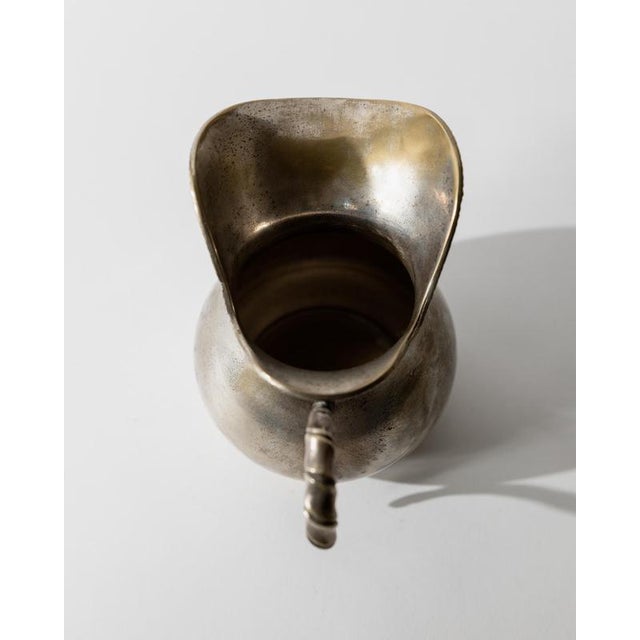 Vintage Hammered Silver Plated Creamer with Twisted Handle by Calegaro Padua, 1920s For Sale - Image 9 of 12