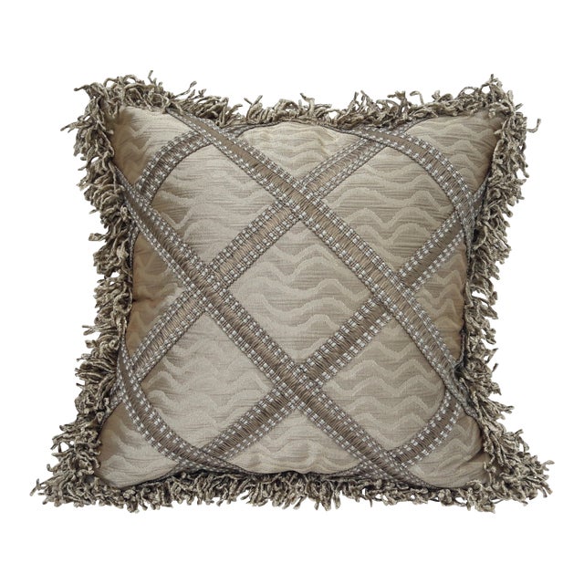 Fringed Silver Accent Pillows A Pair Chairish
