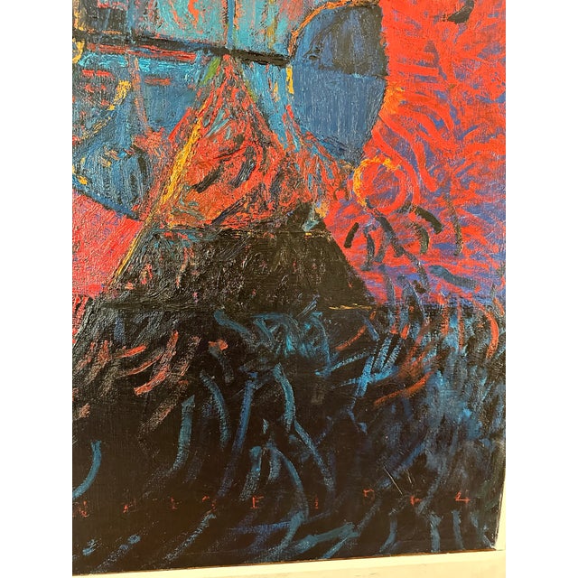 Flaming Spirit of the Cosmos II – Original Oil Painting by California Artist Richard Merle White, 1964 For Sale - Image 4 of 5