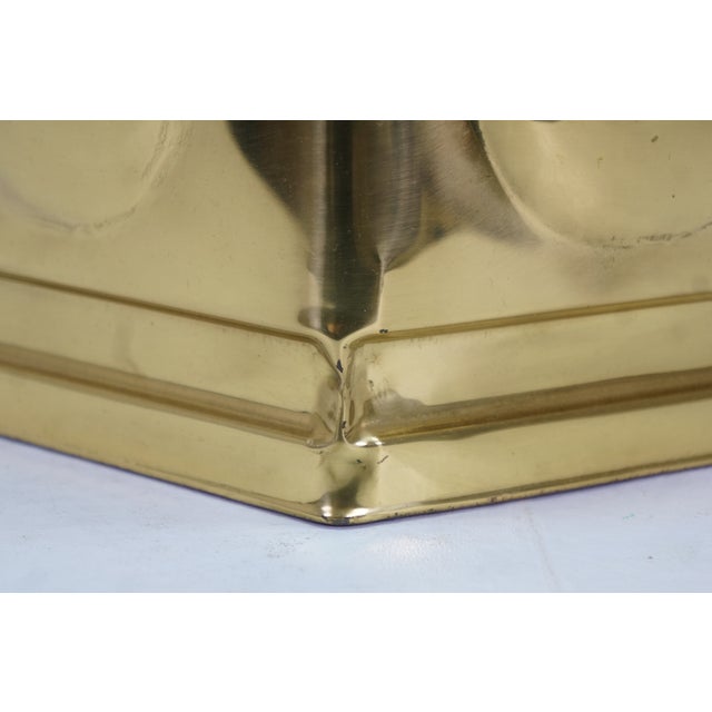 Hollywood Regency Brass Hexagon Trash Can Bin Planter Cachepot 11" For Sale - Image 9 of 14