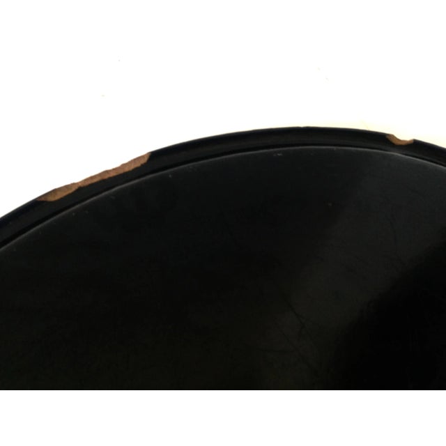 Mid 19th Century Antique Black Mother of Pearl Inlay Papier Mache Tray For Sale - Image 9 of 11