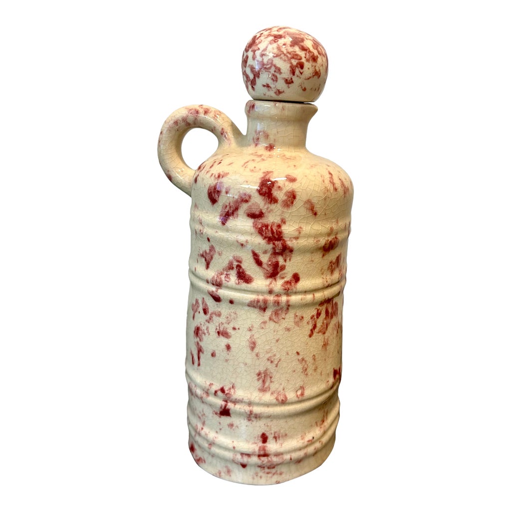 Vintage Mohawk R-4 Cranberry Spongeware Stoneware Jug – Mid