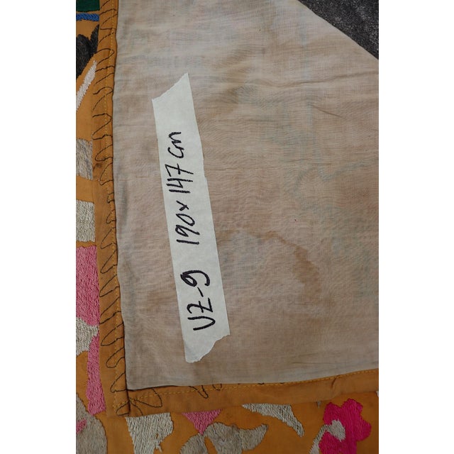 Vintage Hand Embroidered Suzani Wall Hanging, 1920s For Sale - Image 13 of 18
