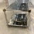 Metal 1980s Mid-Century Modern Chrome & Brass Tiered Glass End Table For Sale - Image 7 of 13