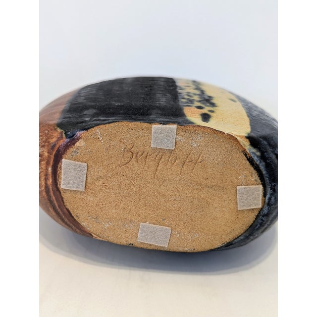 James Berloff Ceramic Vessel – Segmented Glaze Ovoid For Sale - Image 9 of 10