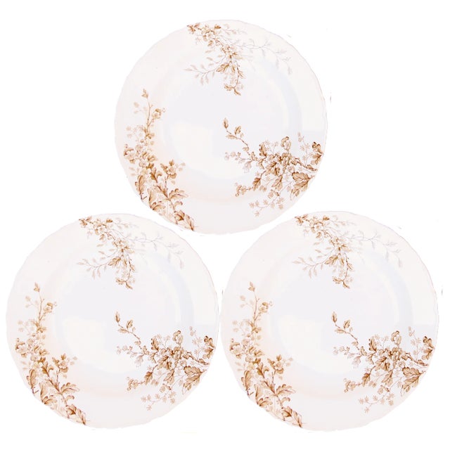 1880s English Staffordshire Brown Ironstone Transferware Bowls, Set of 3 For Sale - Image 4 of 4