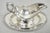 Mid 20th Century Vintage Crescent Victorian Silver Plated Gravy Sauce Boat on Attached Dish Plate For Sale - Image 5 of 12
