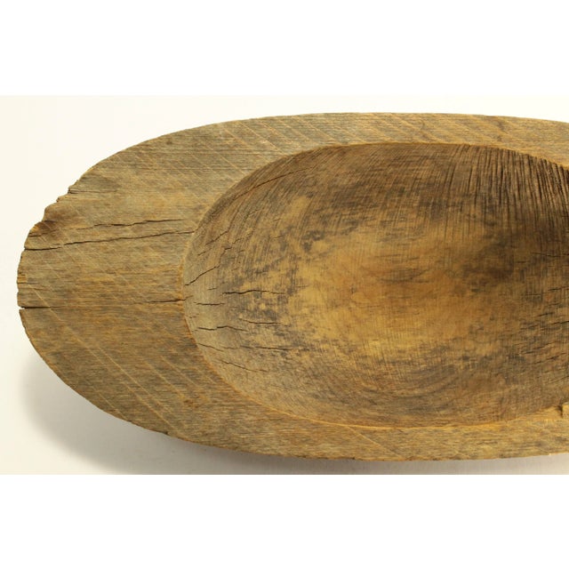 19th Century Treen Ware Hardwood Oval Bowl Small Trencher, New England For Sale In Houston - Image 6 of 12