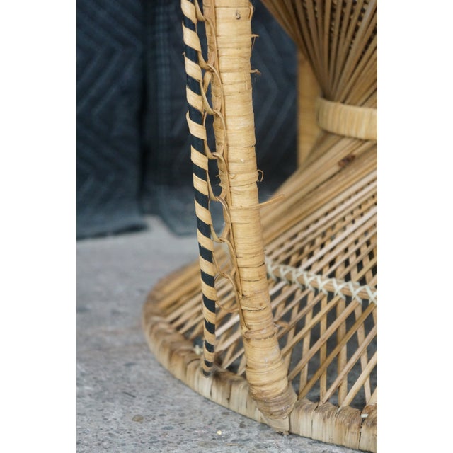 Mid-Century Modern Bamboo & Rattan Peacock Throne Accent Chair Boho Chic MCM For Sale - Image 12 of 18
