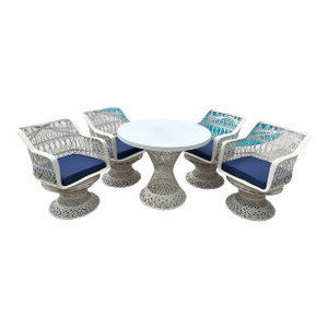 Vintage and Attributed to Russell Woodard Fiberglass Spun Dining Set