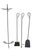 Vintage four piece wrought iron fireplace tool set consisting of a poker, brush, shovel, and stand. The set is in very...