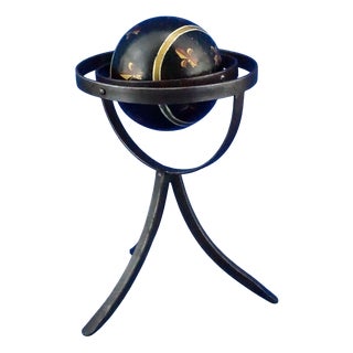 Ptolemaic Armillary Aphea in Wrought Iron and Wood with Florentine Lily Decoration For Sale