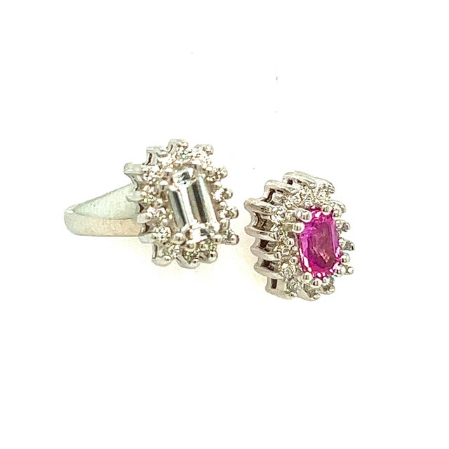 Traditional Natural Sapphire Bypass Ring 7 14k W Gold 0.74 TCW Certified For Sale - Image 3 of 15