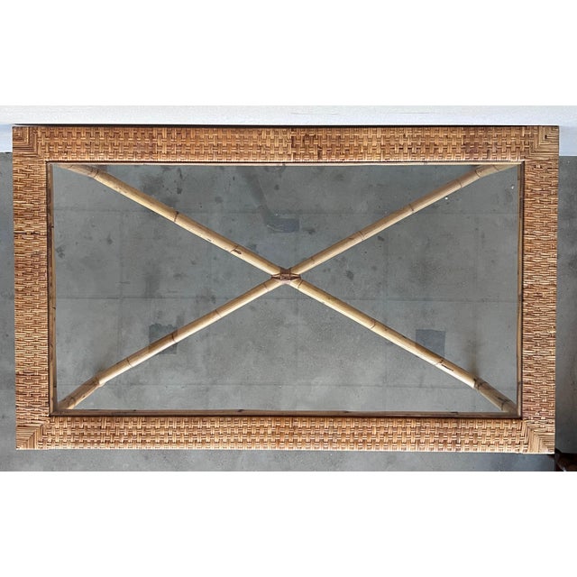 Spanish, 1980s Bamboo Glass Dining Table with Glass Tabletop For Sale In Miami - Image 6 of 18