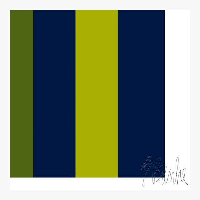 Lime and Deep Navy Hooks Fine Art Print Set 30" X 40" by Liz Roache For Sale - Image 10 of 11