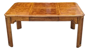 Vintage Hollywood Regency Burl Wood Dining Table, 1970s