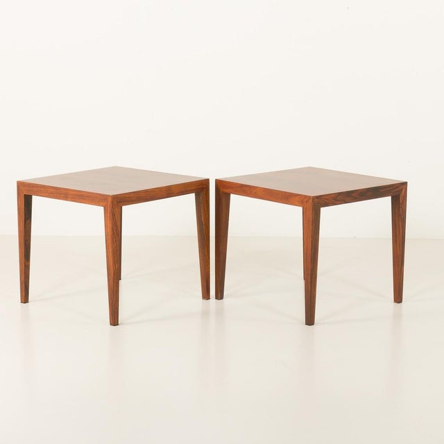 Rosewood Side Tables or Nighstands by Severin Hansen for Haslev, 1960s, Set of 2 For Sale - Image 6 of 13