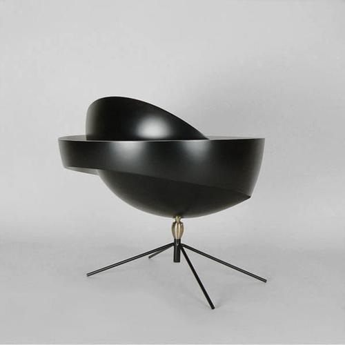 Black Saturn Table Lamp from Serge Mouille For Sale - Image 4 of 10