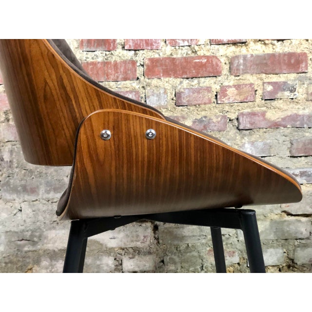 Scandinavian Chairs in Wood and Velvet, 2000s, Set of 6 For Sale - Image 10 of 12