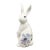 Fitz and Floyd White Rabbit Figurine With Floral Accent | Butterfly Fields Collection - Spring, Easter, Cottagecore For Sale