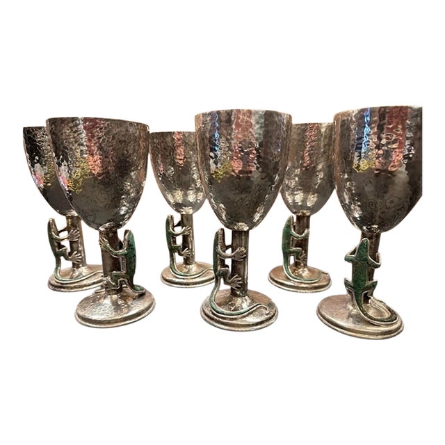 These glasses were purchased in Taxco, Mexico, at the artist's studio in the 1990's. One owner. By famed Mexican artist...