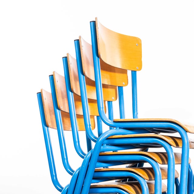 Blue Simple Stacking Dining Chair from Mullca, 1960s For Sale - Image 4 of 13