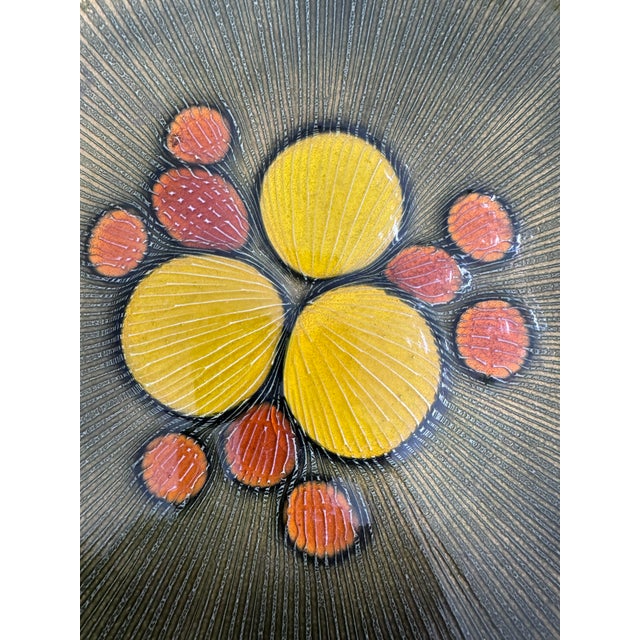 American Annemarie Davidson Glass & Enamel Decorative Plate, Mid-20th Century Scallop Design For Sale - Image 3 of 12