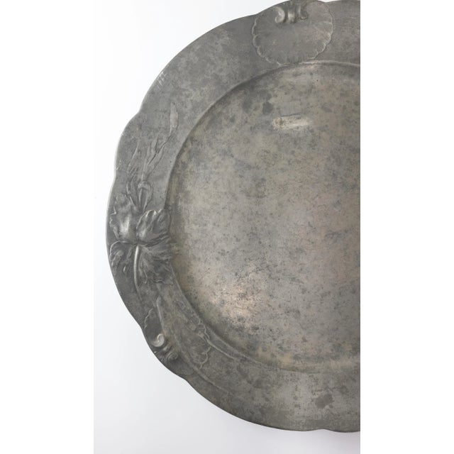 Art Nouveau Early 20th Century Art Nouveau Pewter Charger Tray by Kayserzinn For Sale - Image 3 of 8