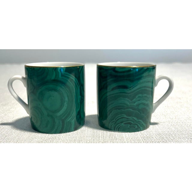Mid 20th Century Mid Century Modern Japanese Porcelain Neiman Marcus Malachite Espresso Cups - A 4 Piece Set For Sale - Image 4 of 4