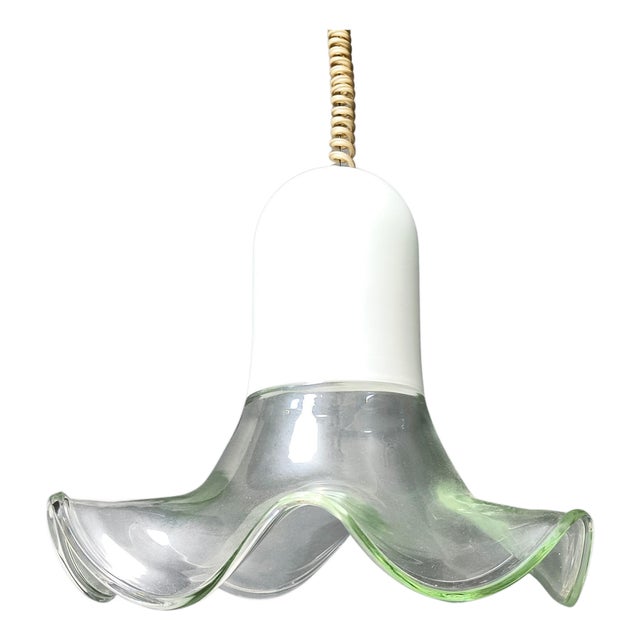 Murano Glass Pendant Light attributed to Roberto Pamio and Renato Toso for Leucos, 1970s For Sale