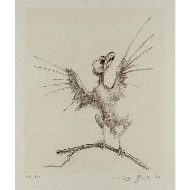 Leo Guida, Flight, Original Etching, 1972 For Sale - Image 4 of 4