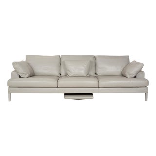 Clarus 3-Seater Sofa in Grey Leather from FSM For Sale