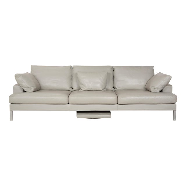 Clarus 3-Seater Sofa in Grey Leather from FSM For Sale