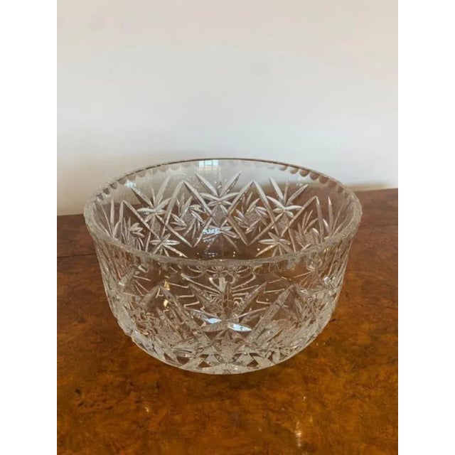 Fantastic quality antique Edwardian cut glass fruit bowl, quality cut glass fruit bowl with wonderful decoration