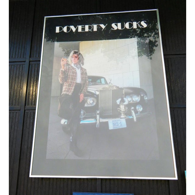 Illustration C. 1990 Jerry Mesmer Framed 'Poverty Sucks' Posters - Set of 2 For Sale - Image 3 of 9