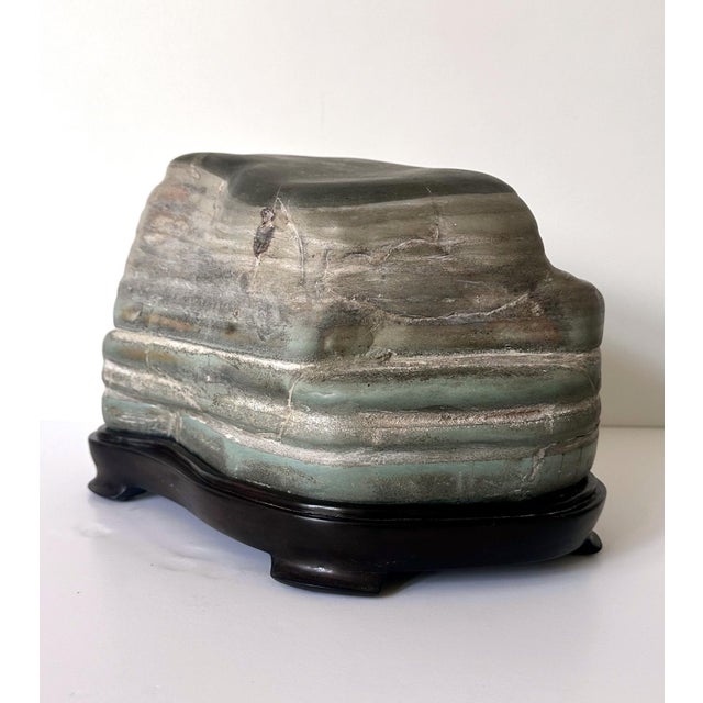 Chinese Scholar Stone Caitao Rock on Display Stand For Sale - Image 11 of 18