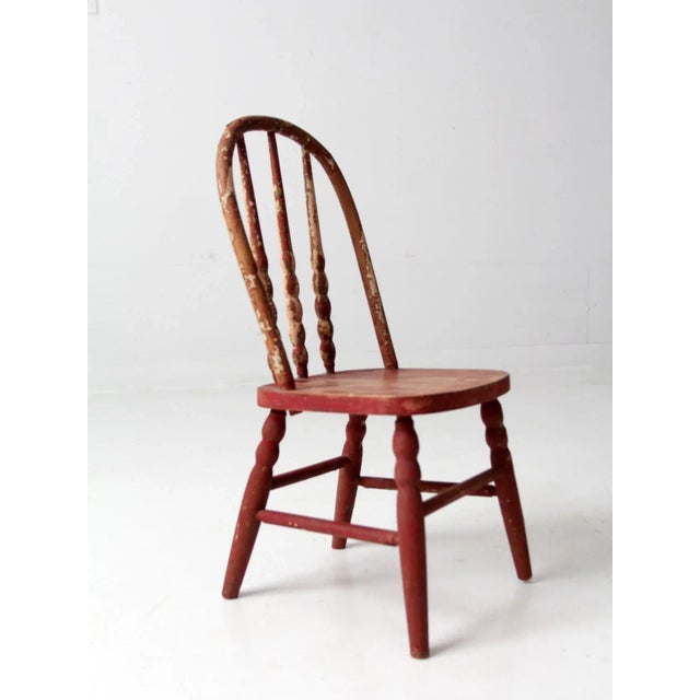 Vintage Painted Pink Kid's Chair For Sale - Image 9 of 10