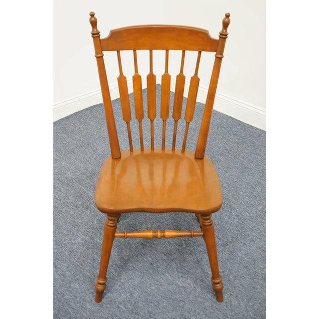 Tell City Furniture Hard Rock Maple Colonial Style Cattail Back Dining Chair For Sale - Image 4 of 9