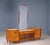 Mid-Century Modern Large Vintage Dressing Table Set in Burl Veneer, 1940s, Set of 3 For Sale - Image 3 of 13
