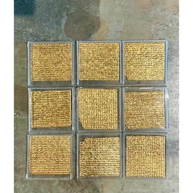 Plastic Vintage Signed Judi Harvest “Edible Icons” Gold Plated Matzoh - Set of 9 For Sale - Image 7 of 12