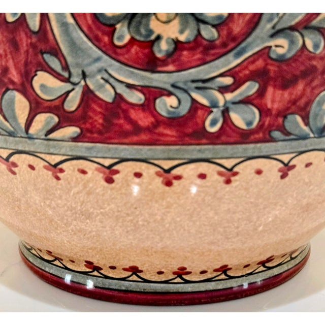 Late 20th Century Biagioli Ceramiche Gubbio Italian Majolica Jardiniere – Hand-Painted Vintage Ceramic Planter For Sale - Image 9 of 12