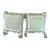 Designer Silk and Embroidered Fabric With Greek Key Pattern Throw Pillows With Beaded Glass Fringe For Sale