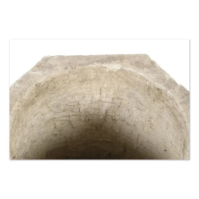 White Outdoor Planters in Reconstituted Stone, Set of 2 For Sale - Image 8 of 11