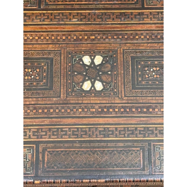 Mid-19th C. Middle Eastern Marquetry Inlaid Davenport Desk For Sale - Image 9 of 18