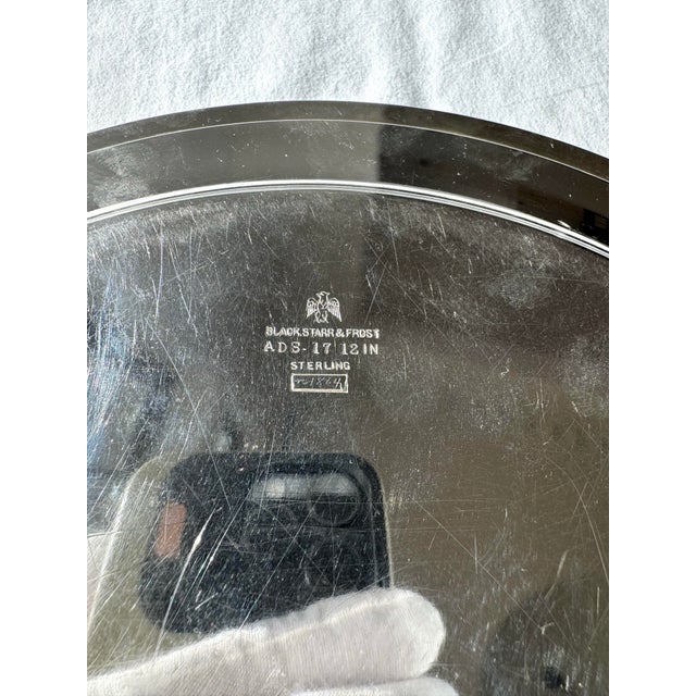 Metal 1920s Black Starr & Frost Sterling Silver Charger Tray, Model Ad S-17 ~ 12 Inch For Sale - Image 7 of 10